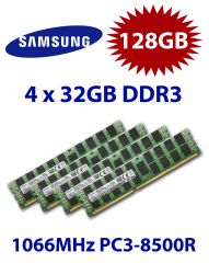 4x 32GB = 128GB KIT DDR3 RAM 1066 Mhz PC3-8500R ECC REG DIMM