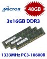 3x 16GB = 48GB KIT DDR3 RAM 1333Mhz PC3-10600R ECC REG DIMM, gebraucht