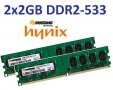 2x 2GB = 4GB KIT DDR2 RAM 533MHz PC2-4200 DIMM
